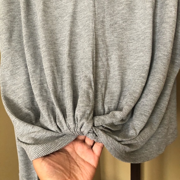 Fate + Fortune Gray Long-Sleeve Front Knot Top - Picture 4 of 4